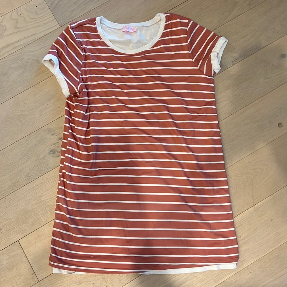 Pink Lily pink&white striped dress